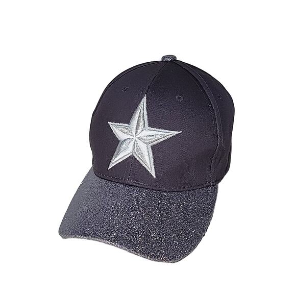 HR Hat Republic, Glitter Grey Silver Star Ball Cap, Hat, Adjustable Strap - Picture 1 of 9